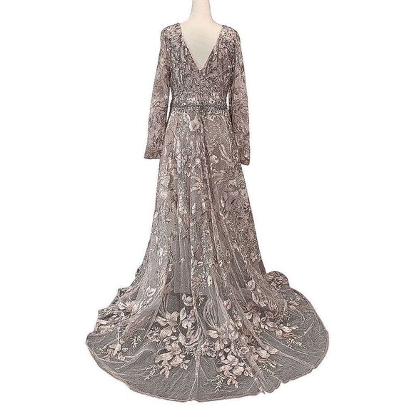 Mac Duggal 20214 Vintage Lilac Gown Long Evening Prom Gala Dress Size 10 Wedding - Picture 10 of 11